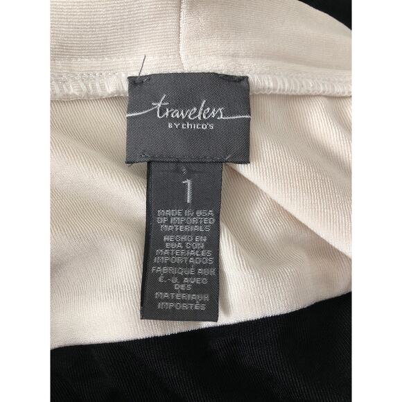 Travelers by Chico's Women's 1 (M/8) Long Line Color Block Open Front Sweater - Picture 6 of 8